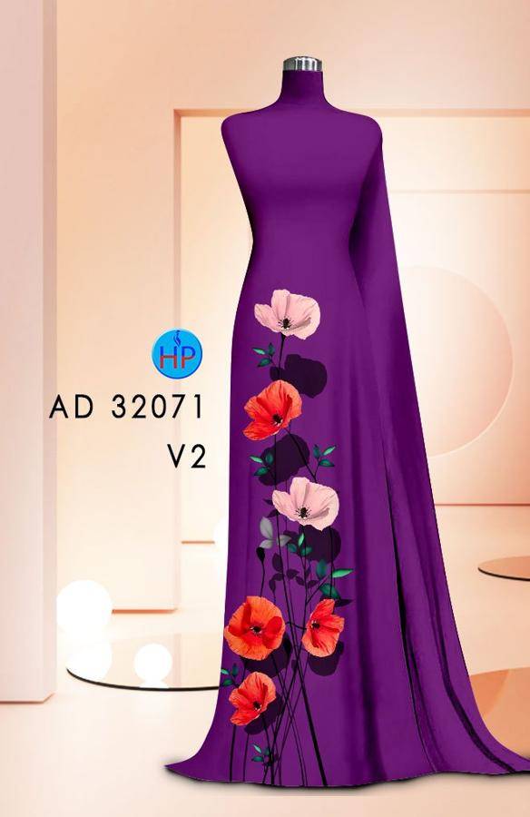 Vải Áo Dài Hoa In 3D AD 32071 9